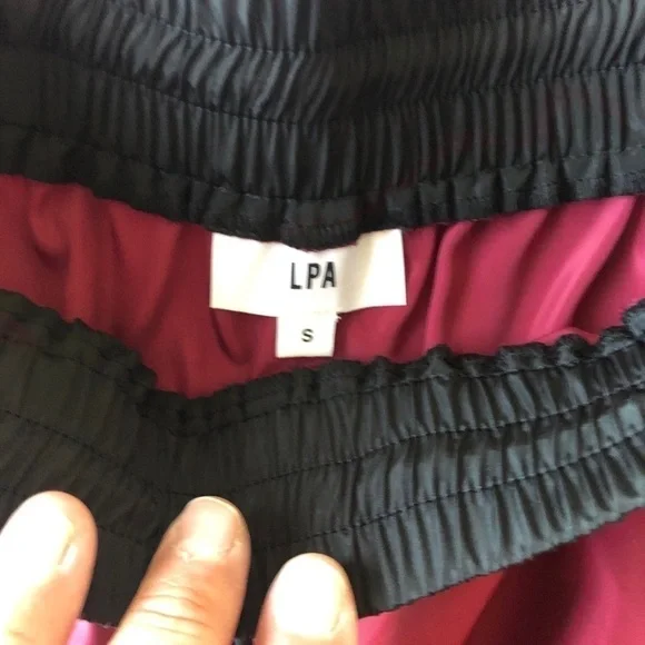 LPA Womens Black Burgundy Gino Track Jogger Lightweight Windbreaker Pant Size S - Picture 6 of 8